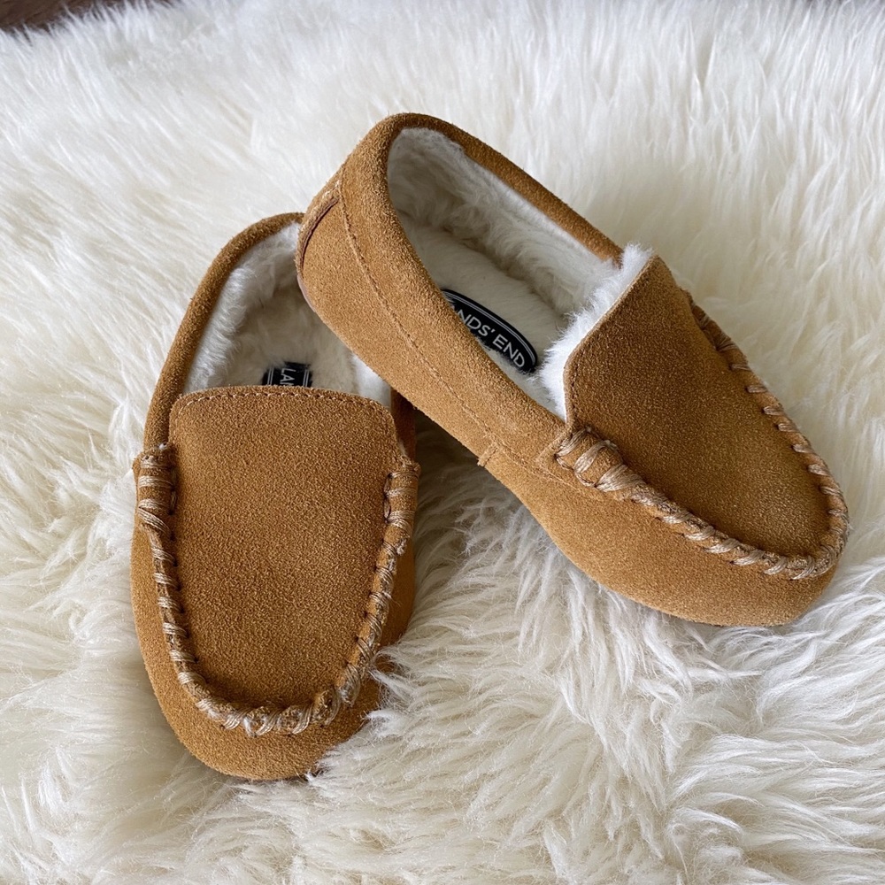 Land’s End Kids suede moccasin slippers